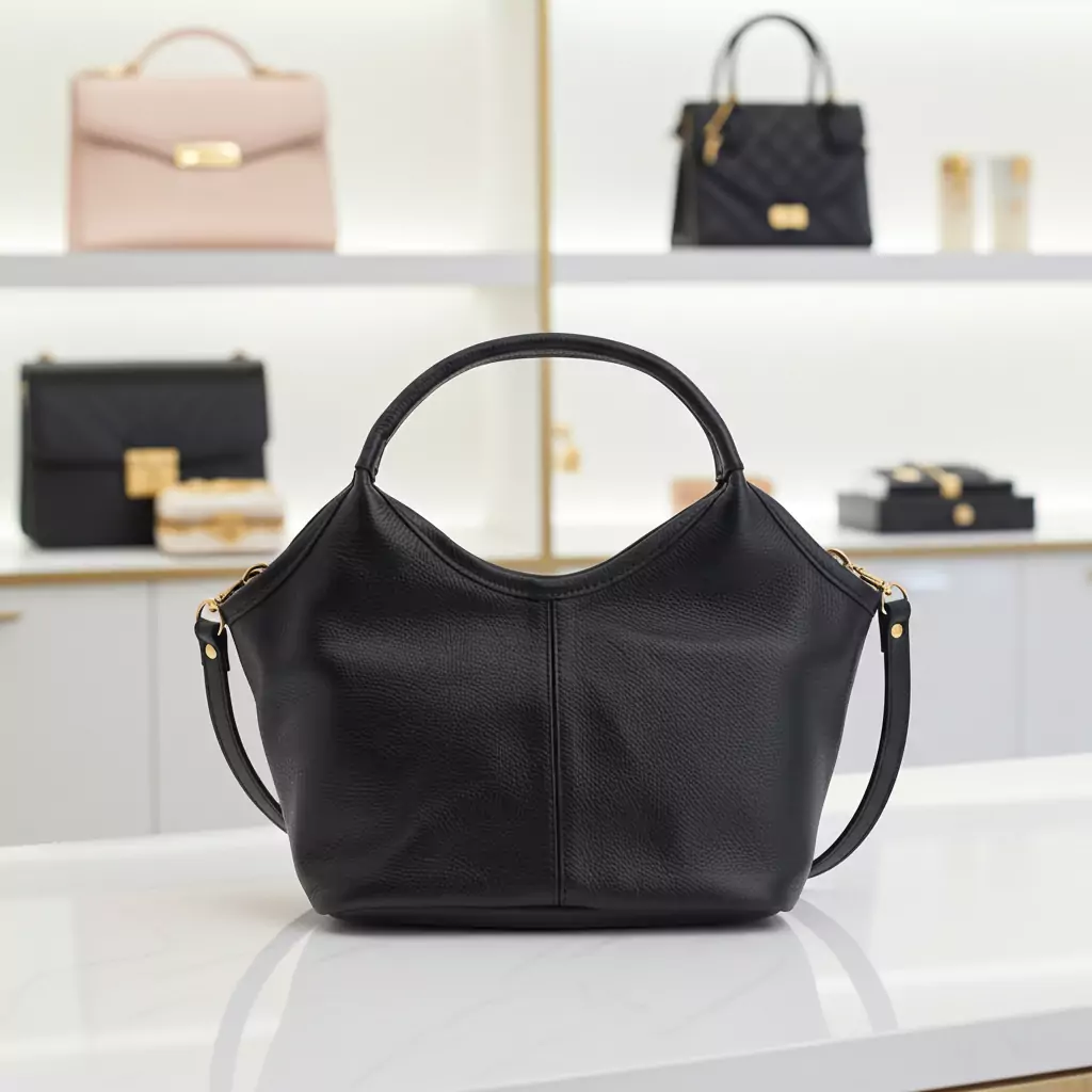 Bolsa de Ombro Estruturada em Couro