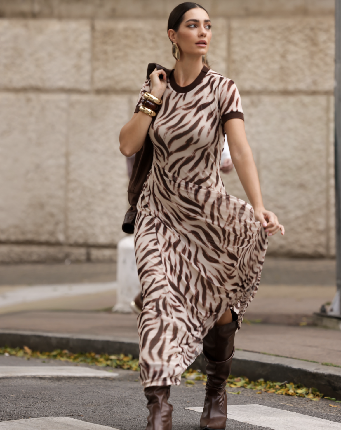 Vestido Longo Tule Estampado