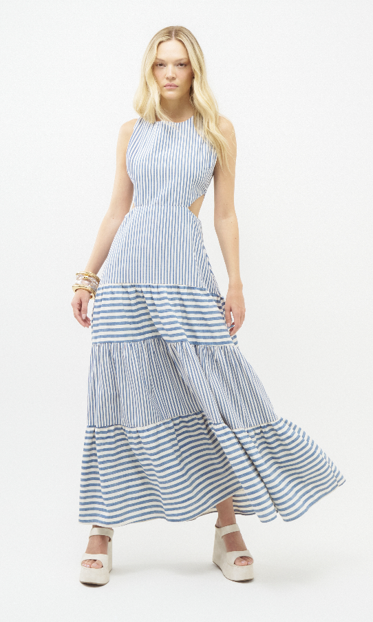Vestido longo regata denim