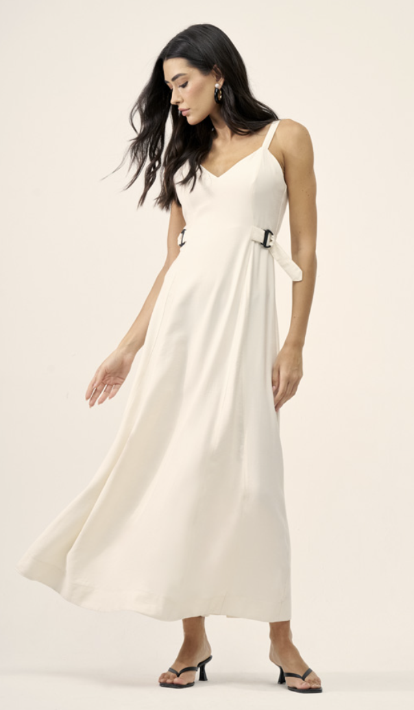 Vestido alfaiataria sarjada
